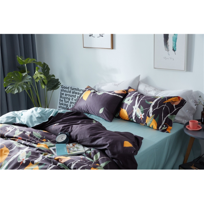 91家纺网 家纺一手货源 找家纺 优然居家纺 60支长绒棉印花四件套凝萃