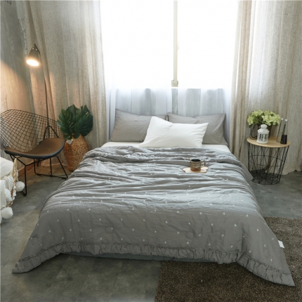 91家纺网 家纺一手货源 找家纺 优然居家纺 2017新品夏被 灰色