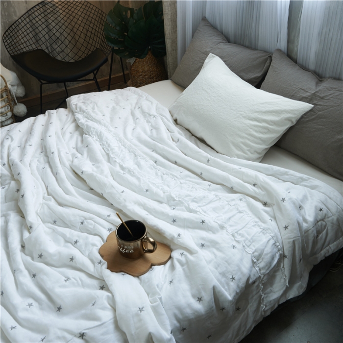 91家纺网 家纺一手货源 找家纺 优然居家纺 2017新品夏被 白色