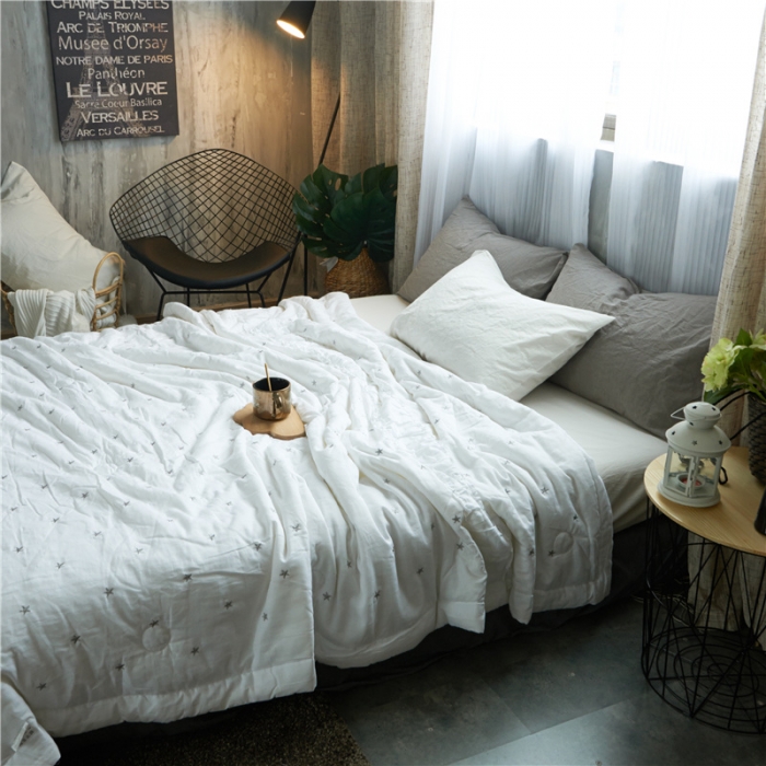 91家纺网 家纺一手货源 找家纺 优然居家纺 2017新品夏被 白色