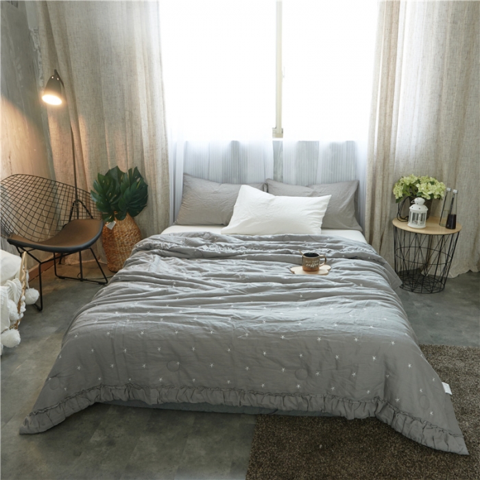 91家纺网 家纺一手货源 找家纺 优然居家纺 2017新品夏被 灰色