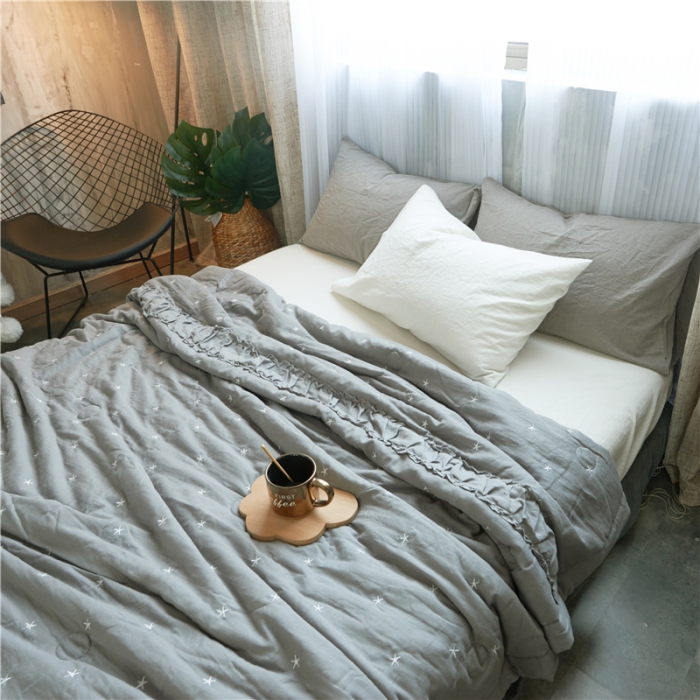 91家纺网 家纺一手货源 找家纺 优然居家纺 2017新品夏被 灰色