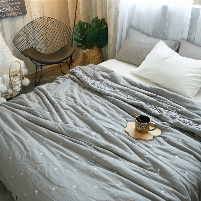 91家纺网 家纺一手货源 找家纺 优然居家纺 2017新品夏被 灰色