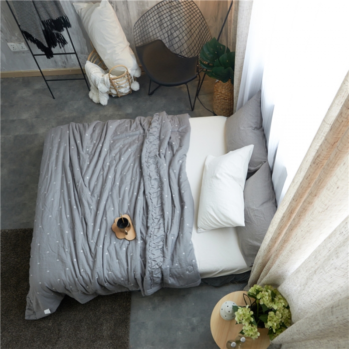 91家纺网 家纺一手货源 找家纺 优然居家纺 2017新品夏被 灰色