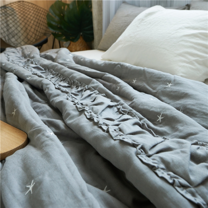 91家纺网 家纺一手货源 找家纺 优然居家纺 2017新品夏被 灰色