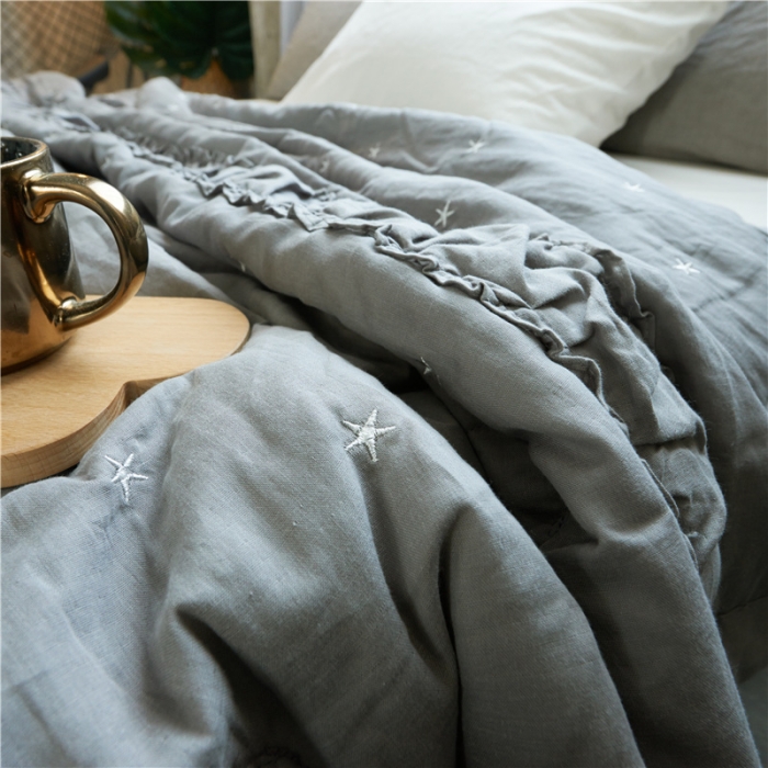 91家纺网 家纺一手货源 找家纺 优然居家纺 2017新品夏被 灰色