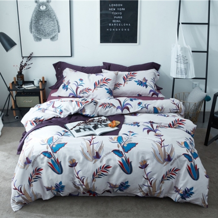 91家纺网 家纺一手货源 找家纺 优然居家纺 60支长绒棉印花四件套安迪