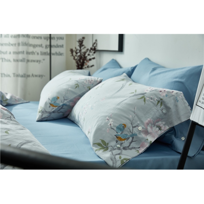 91家纺网 家纺一手货源 找家纺 优然居家纺 60支长绒棉印花四件套艾薇