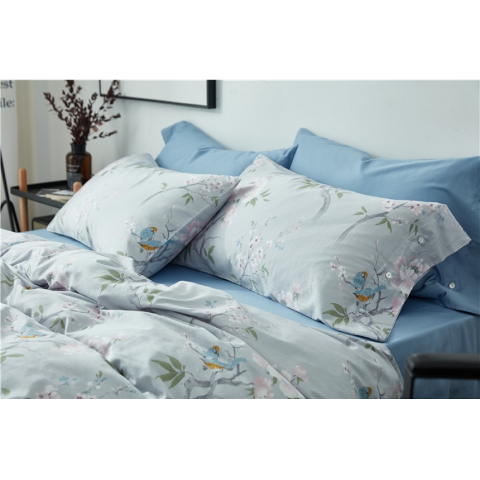 91家纺网 家纺一手货源 找家纺 优然居家纺 60支长绒棉印花四件套艾薇