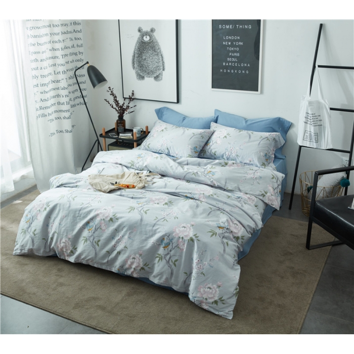 91家纺网 家纺一手货源 找家纺 优然居家纺 60支长绒棉印花四件套艾薇