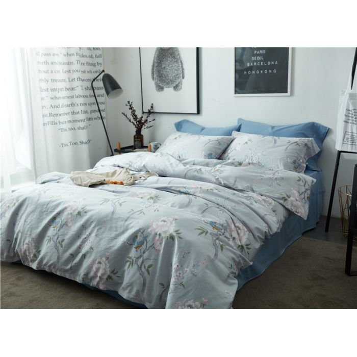 91家纺网 家纺一手货源 找家纺 优然居家纺 60支长绒棉印花四件套艾薇