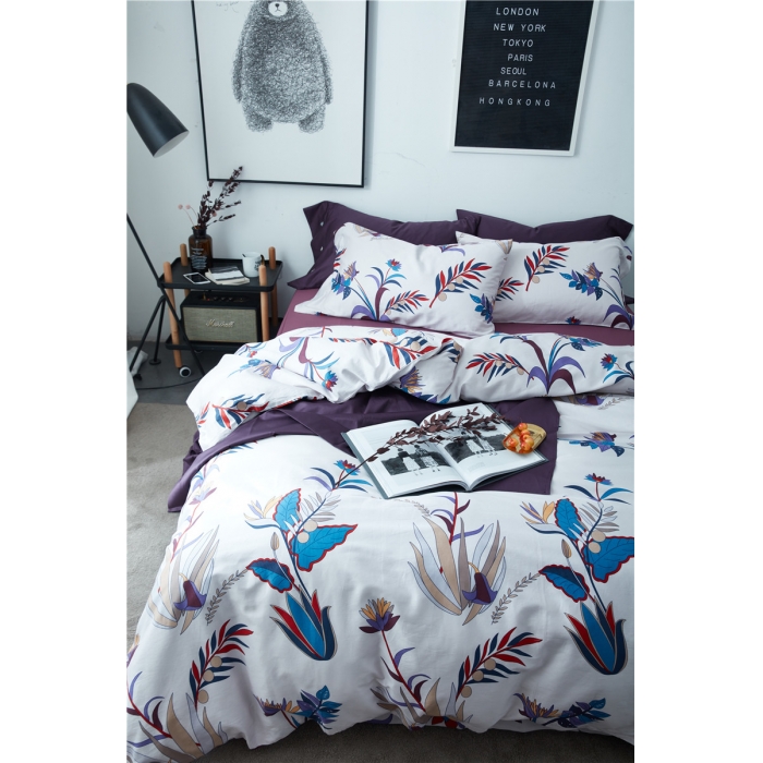 91家纺网 家纺一手货源 找家纺 优然居家纺 60支长绒棉印花四件套安迪