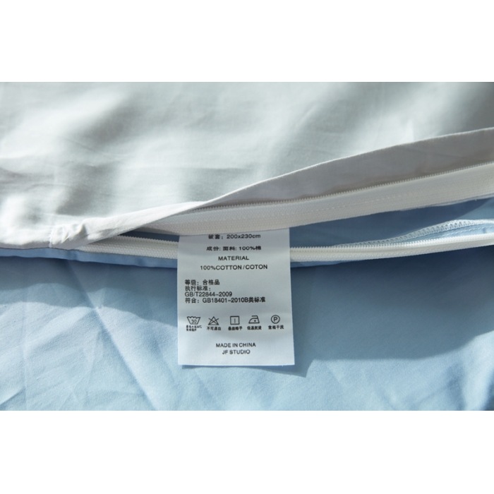 91家纺网 家纺一手货源 找家纺 优然居家纺  60长绒棉文艺双拼撞色刺绣系列四件套青涩初恋