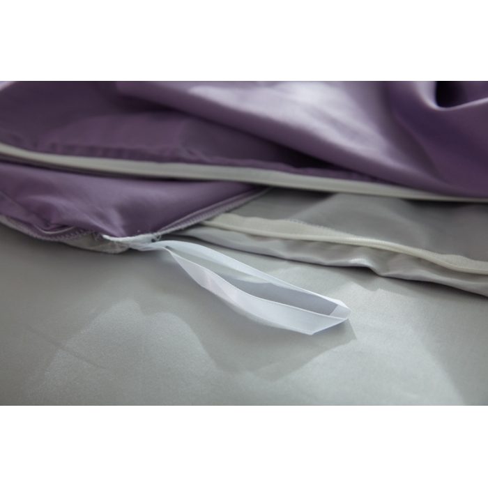 91家纺网 家纺一手货源 找家纺 优然居家纺  60长绒棉文艺双拼撞色刺绣系列四件套紫色记忆