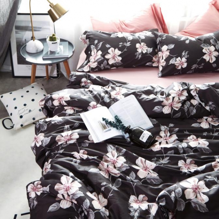 91家纺网 家纺一手货源 找家纺 优然居家纺 60支长绒棉贡缎印花新品四件套仙蒂