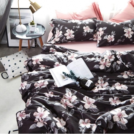 91家纺网 家纺一手货源 找家纺 优然居家纺 60支长绒棉贡缎印花新品四件套仙蒂