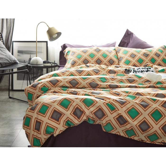 91家纺网 家纺一手货源 找家纺 优然居家纺 60支长绒棉贡缎印花新品四件套柏琳