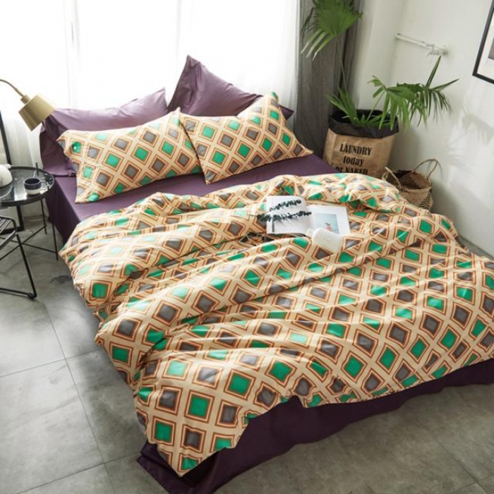 91家纺网 家纺一手货源 找家纺 优然居家纺 60支长绒棉贡缎印花新品四件套柏琳