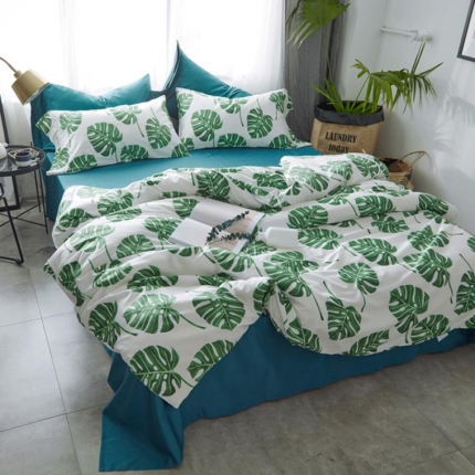 优然居家纺 60支长绒棉贡缎印花新品四件套卡罗