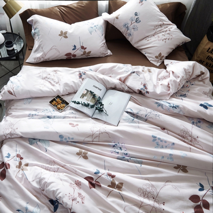 91家纺网 家纺一手货源 找家纺 优然居家纺 60支长绒棉贡缎印花新品四件套潘妮