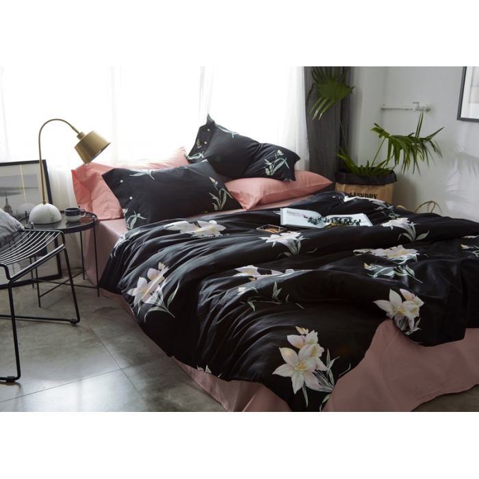 91家纺网 家纺一手货源 找家纺 优然居家纺 60支长绒棉贡缎印花新品四件套雪莉