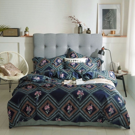 91家纺网 家纺一手货源 找家纺 优然居家纺  2018新款长绒棉印花第一批戴娜