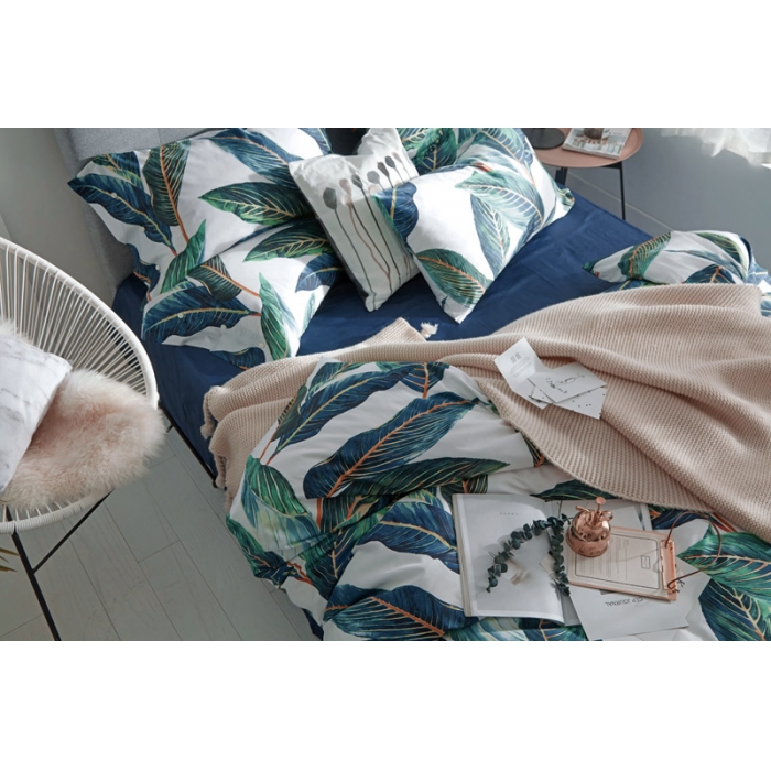 91家纺网 家纺一手货源 找家纺 优然居家纺  2018新款长绒棉印花第一批罗叶