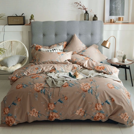 91家纺网 家纺一手货源 找家纺 优然居家纺  2018新款长绒棉印花第一批诺拉