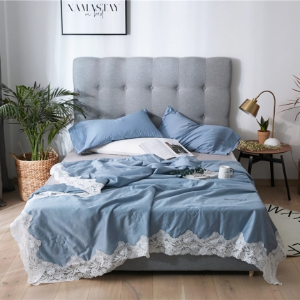 91家纺网 家纺一手货源 找家纺 （总）优然居家纺 2018长绒棉蕾丝花边公主风格夏被