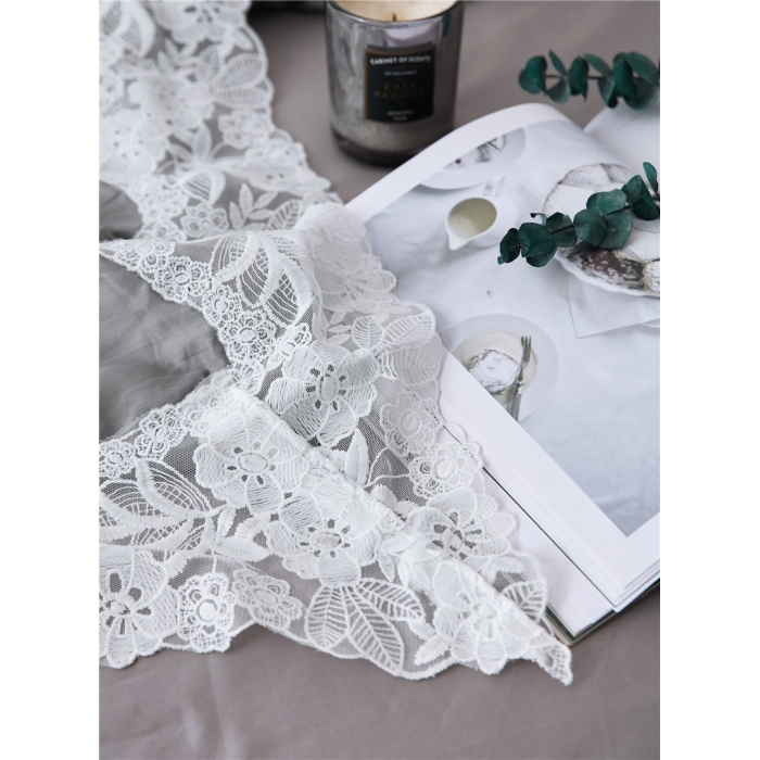 91家纺网 家纺一手货源 找家纺 优然居家纺 2018长绒棉蕾丝花边公主风格夏被 深邃灰