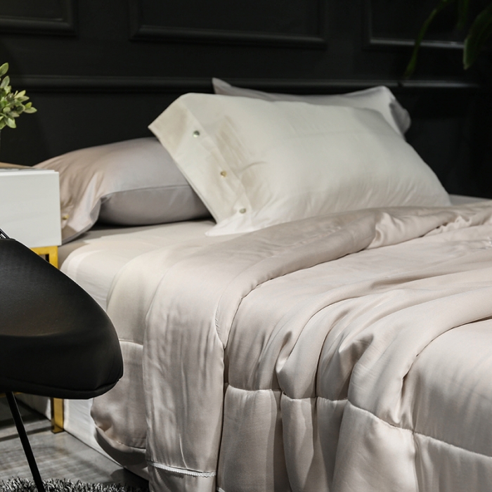 91家纺网 家纺一手货源 找家纺 优然居家居 2018长绒棉公主风格夏被 米驼色