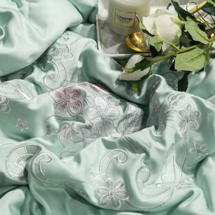 91家纺网 家纺一手货源 找家纺 优然居 50天丝夏被 薄荷绿