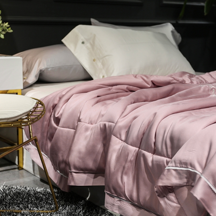 91家纺网 家纺一手货源 找家纺 优然居 50天丝夏被 豆沙色