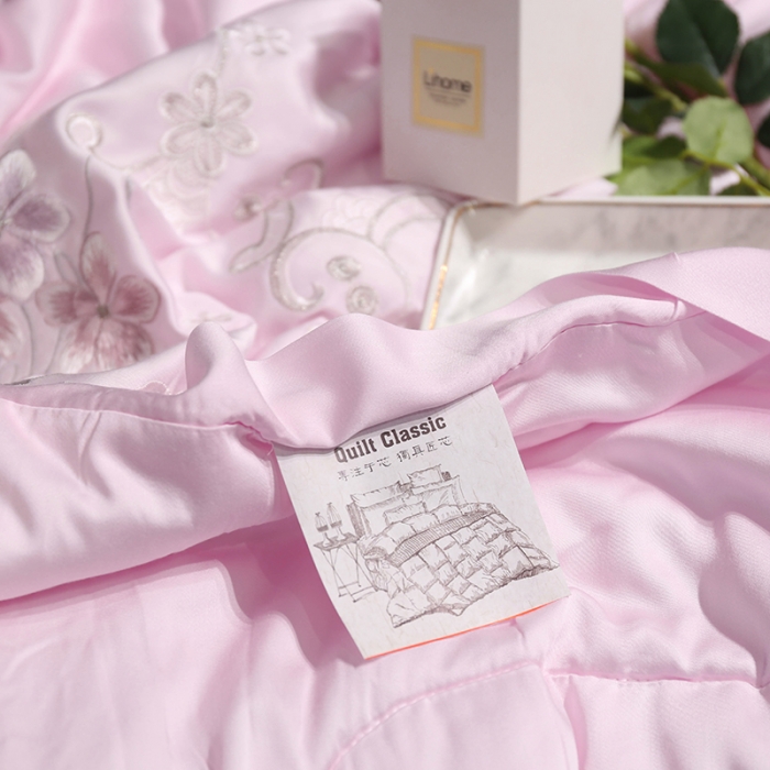 91家纺网 家纺一手货源 找家纺 优然居 50天丝夏被 粉红色