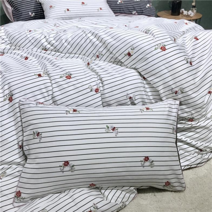 91家纺网 家纺一手货源 找家纺 优然居家纺 2019新款数码印花四件套 初恋白