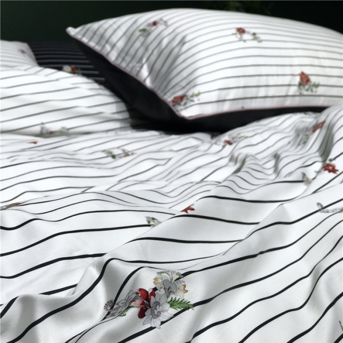 91家纺网 家纺一手货源 找家纺 优然居家纺 2019新款数码印花四件套 初恋白