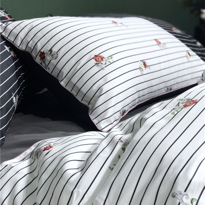 91家纺网 家纺一手货源 找家纺 优然居家纺 2019新款数码印花四件套 初恋白