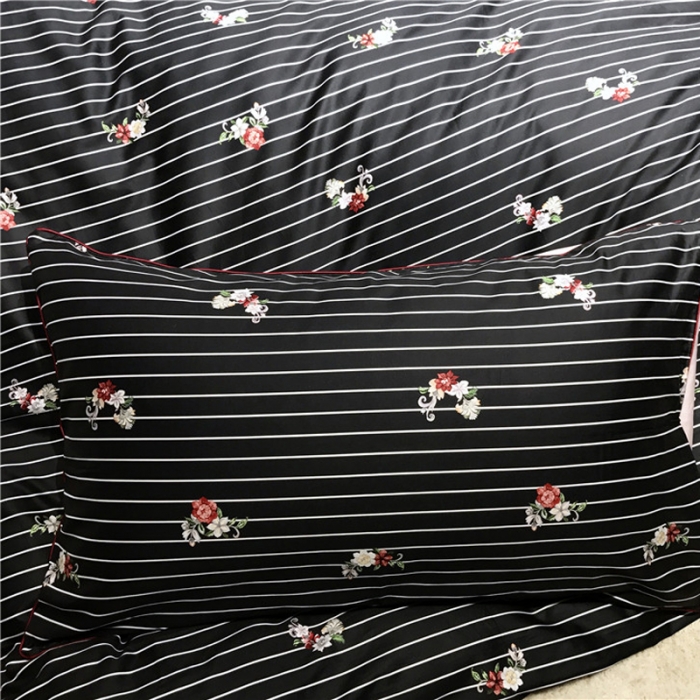 91家纺网 家纺一手货源 找家纺 优然居家纺 2019新款数码印花四件套 初恋黑