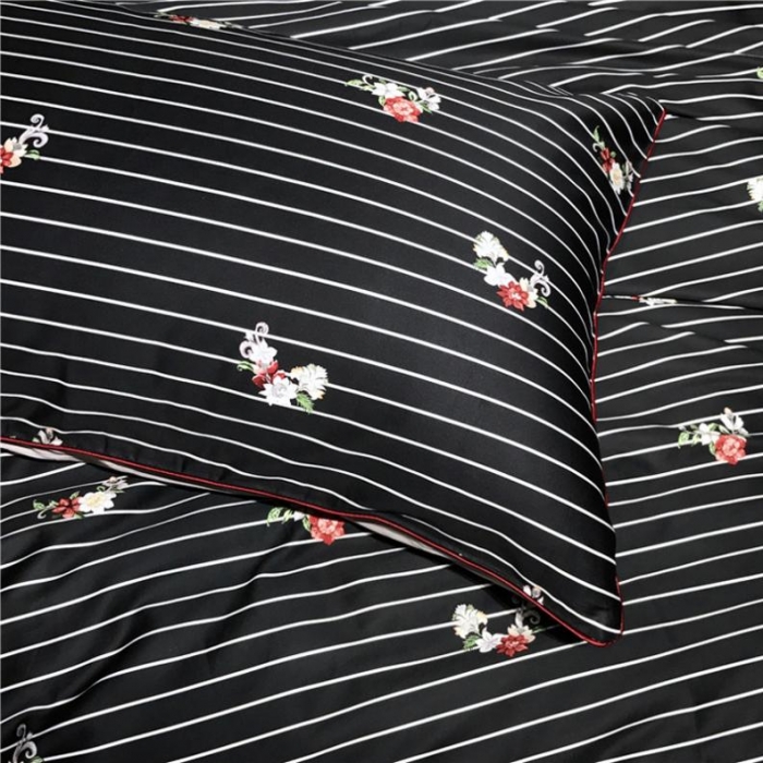 91家纺网 家纺一手货源 找家纺 优然居家纺 2019新款数码印花四件套 初恋黑