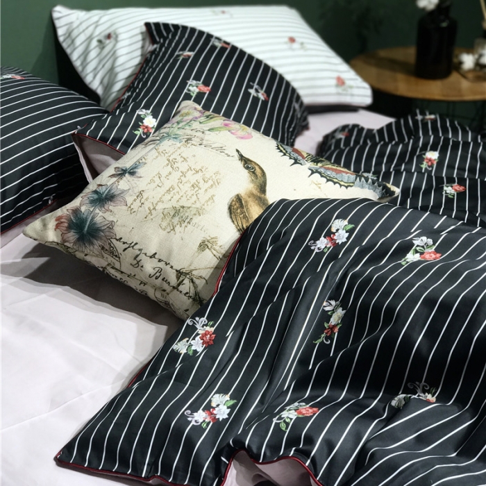 91家纺网 家纺一手货源 找家纺 优然居家纺 2019新款数码印花四件套 初恋黑