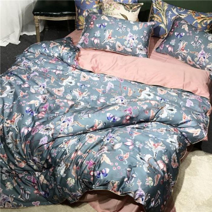 91家纺网 家纺一手货源 找家纺 优然居家纺 2019新款数码印花四件套 花之蝶