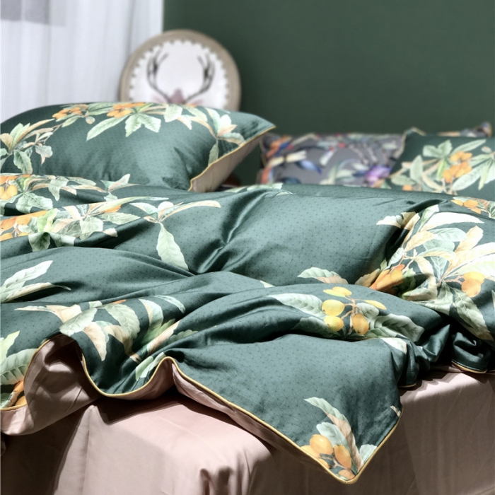 91家纺网 家纺一手货源 找家纺 优然居家纺 2019新款数码印花四件套 硕果累累