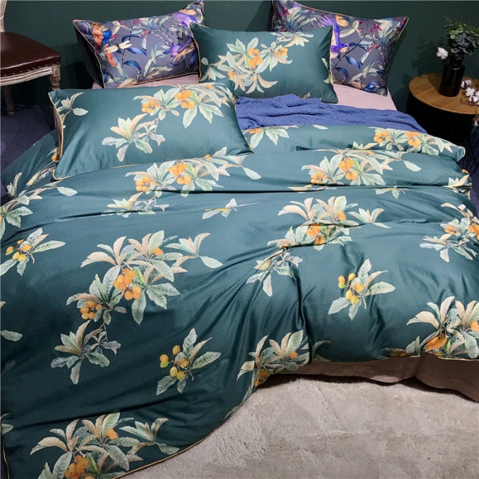 91家纺网 家纺一手货源 找家纺 优然居家纺 2019新款数码印花四件套 硕果累累