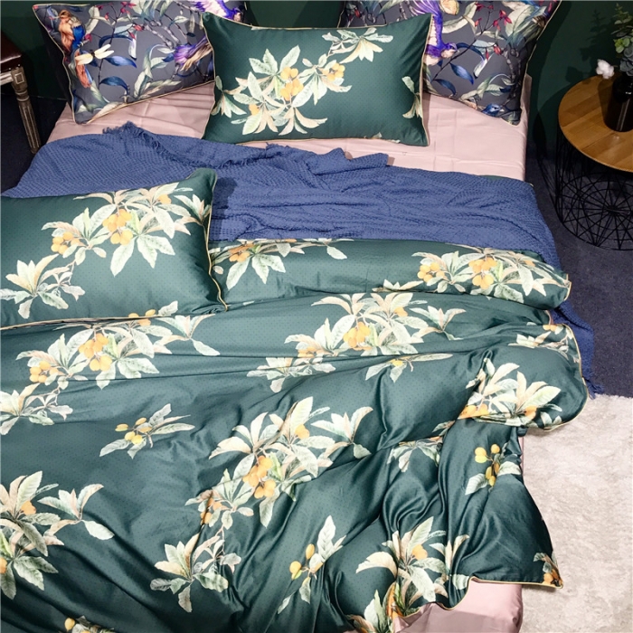 91家纺网 家纺一手货源 找家纺 优然居家纺 2019新款数码印花四件套 硕果累累