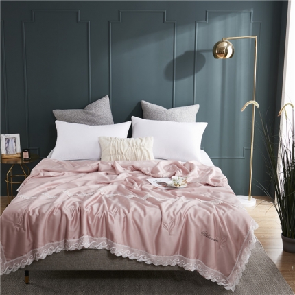 优然居家纺 2019新款60支兰精天丝夏被 豆沙粉