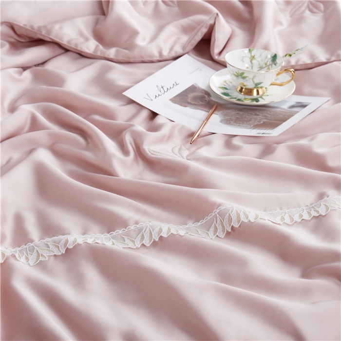 91家纺网 家纺一手货源 找家纺 优然居家纺 2019新款60支兰精天丝夏被 豆沙粉