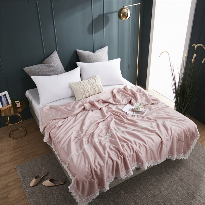 91家纺网 家纺一手货源 找家纺 优然居家纺 2019新款60支兰精天丝夏被 豆沙粉