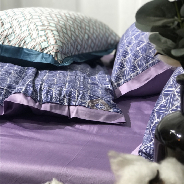 91家纺网 家纺一手货源 找家纺 优然居 2019小边款数码印花四件套 吉恩