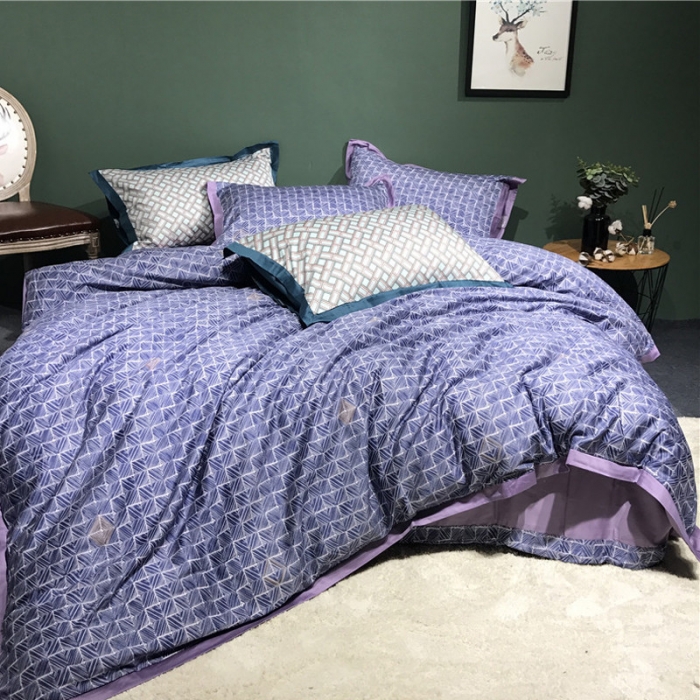 91家纺网 家纺一手货源 找家纺 优然居 2019小边款数码印花四件套 吉恩