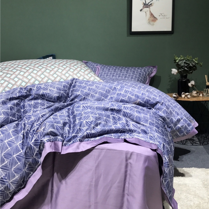 91家纺网 家纺一手货源 找家纺 优然居 2019小边款数码印花四件套 吉恩